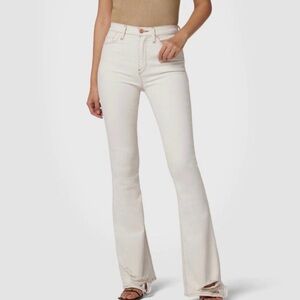 Hudson Holly High Rise Flare Jeans in Soft Ecru